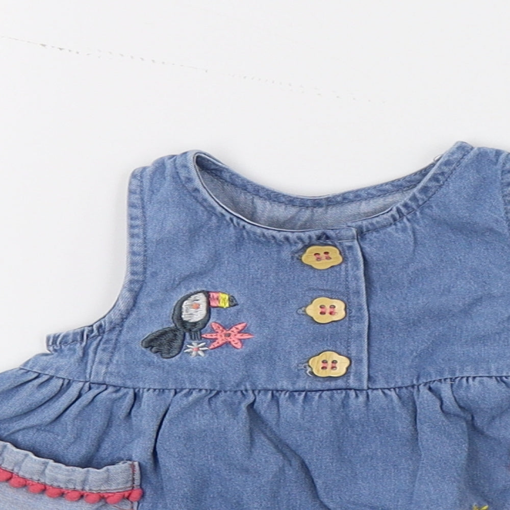 Nutmeg Girls Blue   Pinafore/Dungaree Dress  Size Newborn