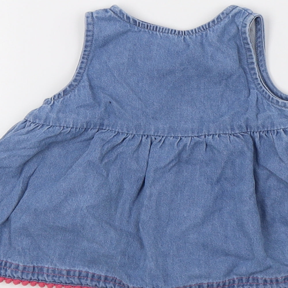 Nutmeg Girls Blue   Pinafore/Dungaree Dress  Size Newborn