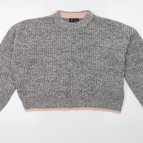 Topshop Womens Grey  Knit Pullover Jumper Size 10