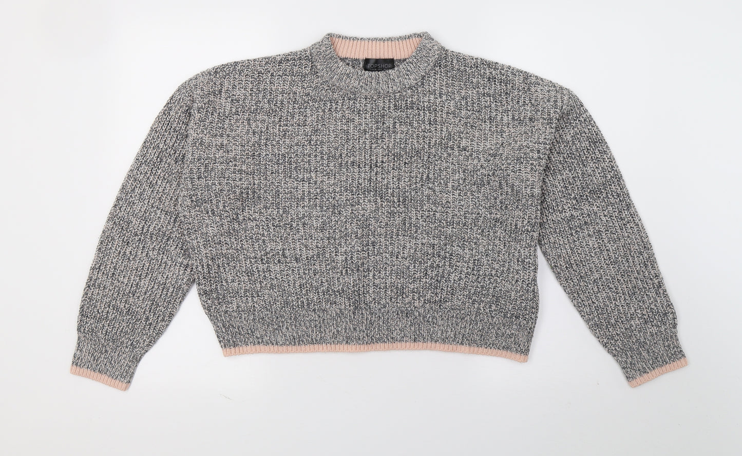 Topshop Womens Grey  Knit Pullover Jumper Size 10