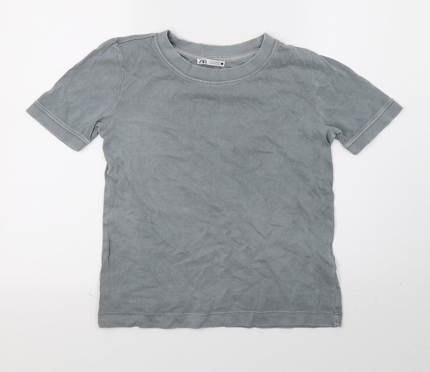 Zara Womens Grey  Jersey Basic T-Shirt Size S