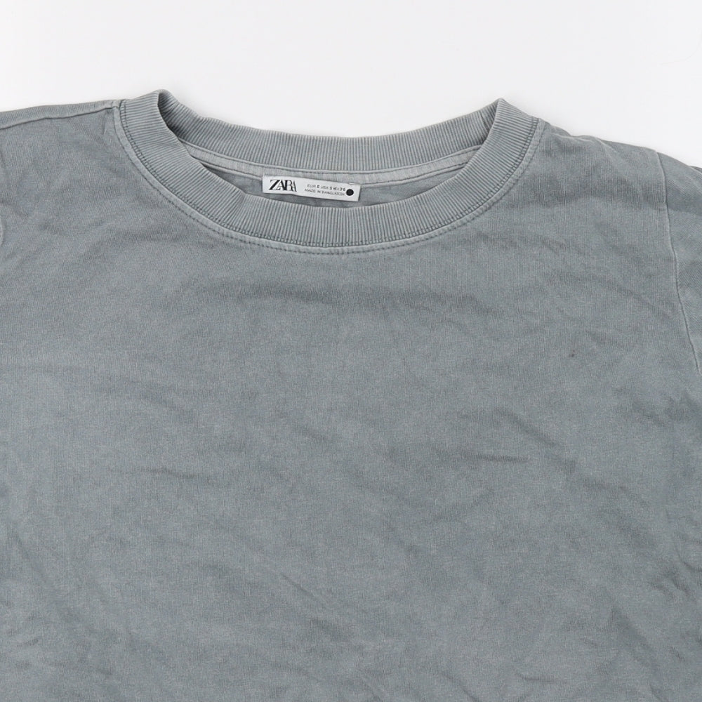 Zara Womens Grey  Jersey Basic T-Shirt Size S