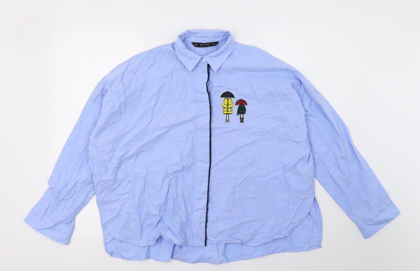 Zara Womens Blue   Basic Button-Up Size M