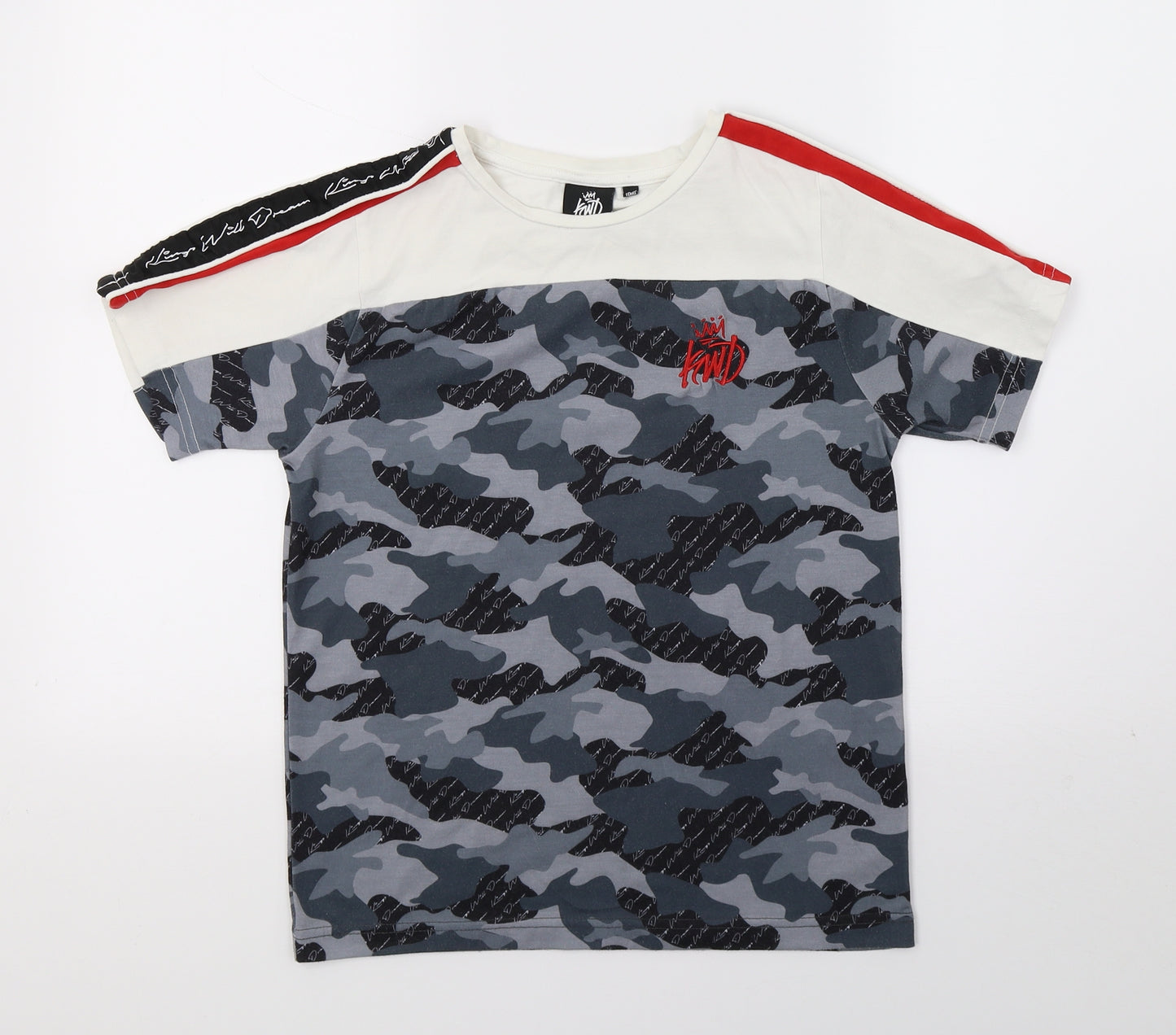 KWD Boys Multicoloured Camouflage Jersey Basic T-Shirt Size 12-13 Years