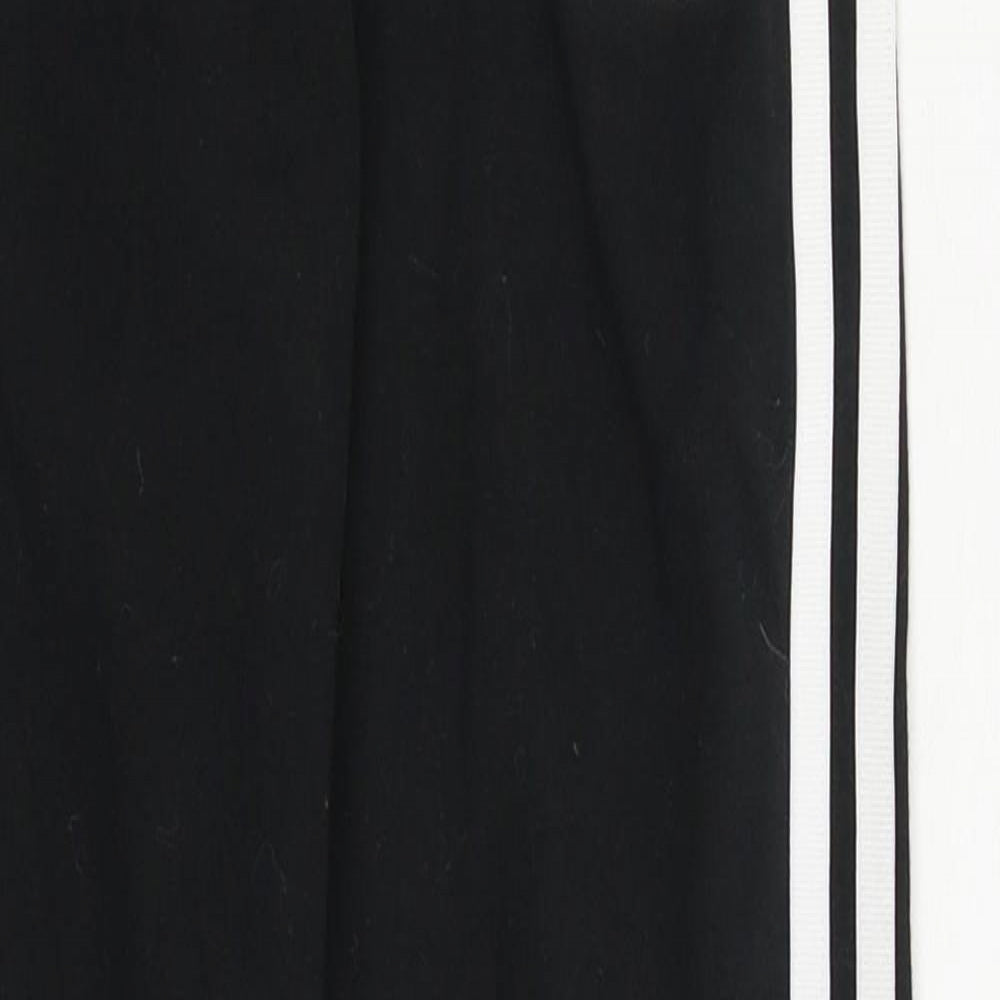 adidas Womens Black Striped  Compression Leggings Size 8 L27 in