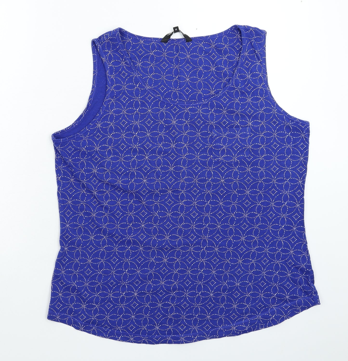 Debenhams Womens Blue Geometric  Basic Tank Size 16