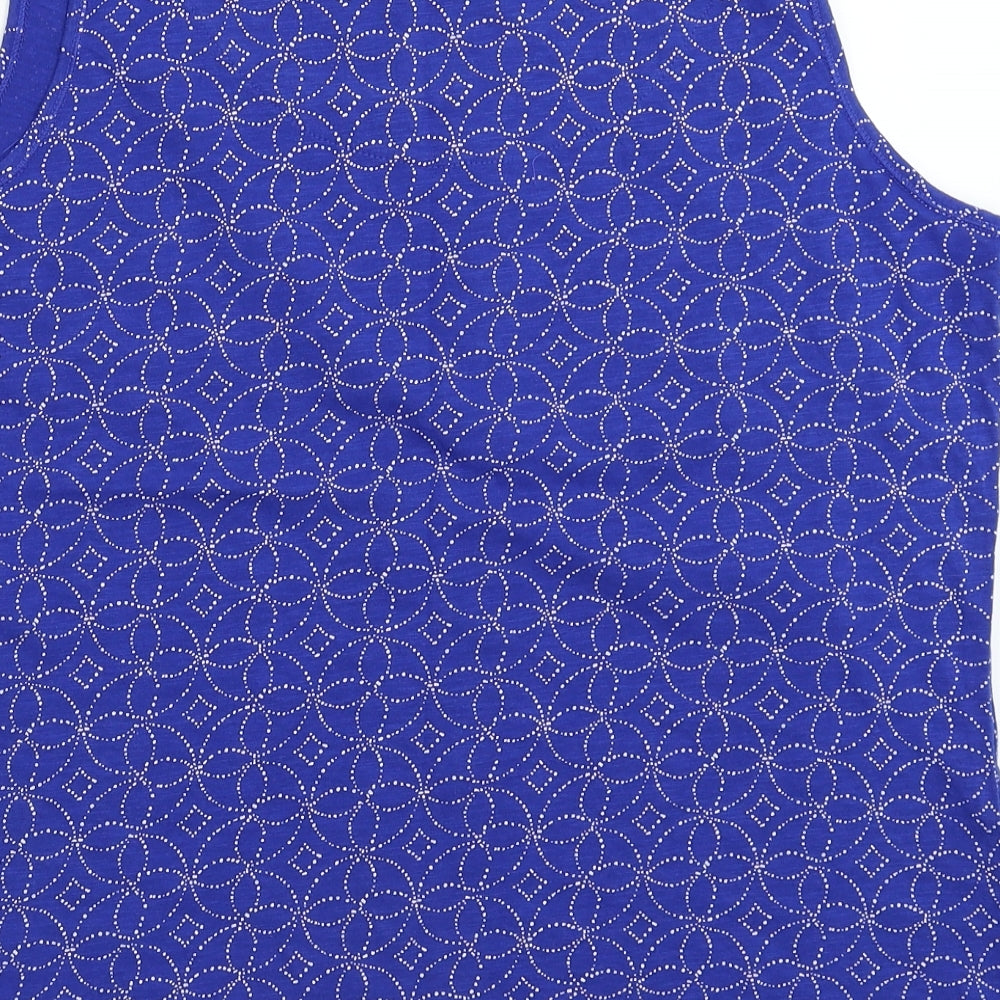 Debenhams Womens Blue Geometric  Basic Tank Size 16