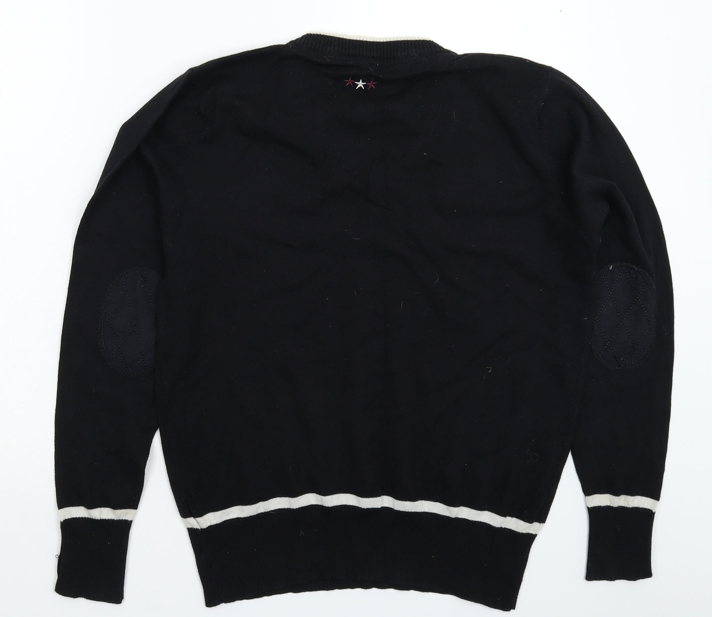Copperfield Mens Black  Knit Pullover Jumper Size L