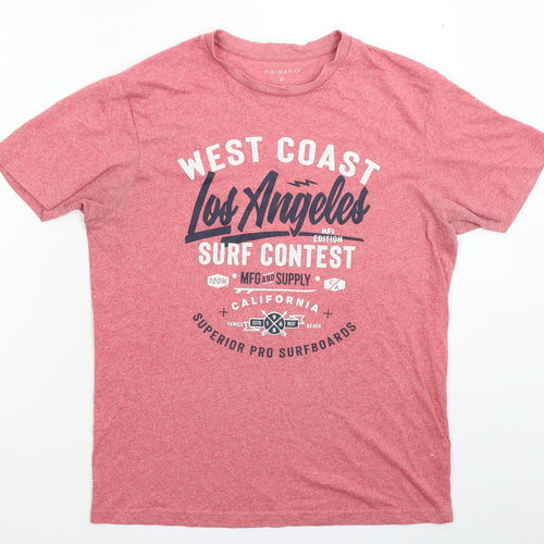 Primark Mens Pink    T-Shirt Size M