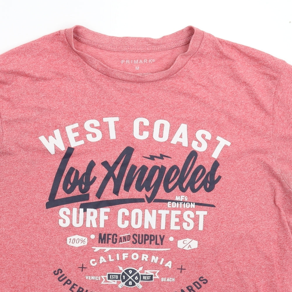 Primark Mens Pink    T-Shirt Size M