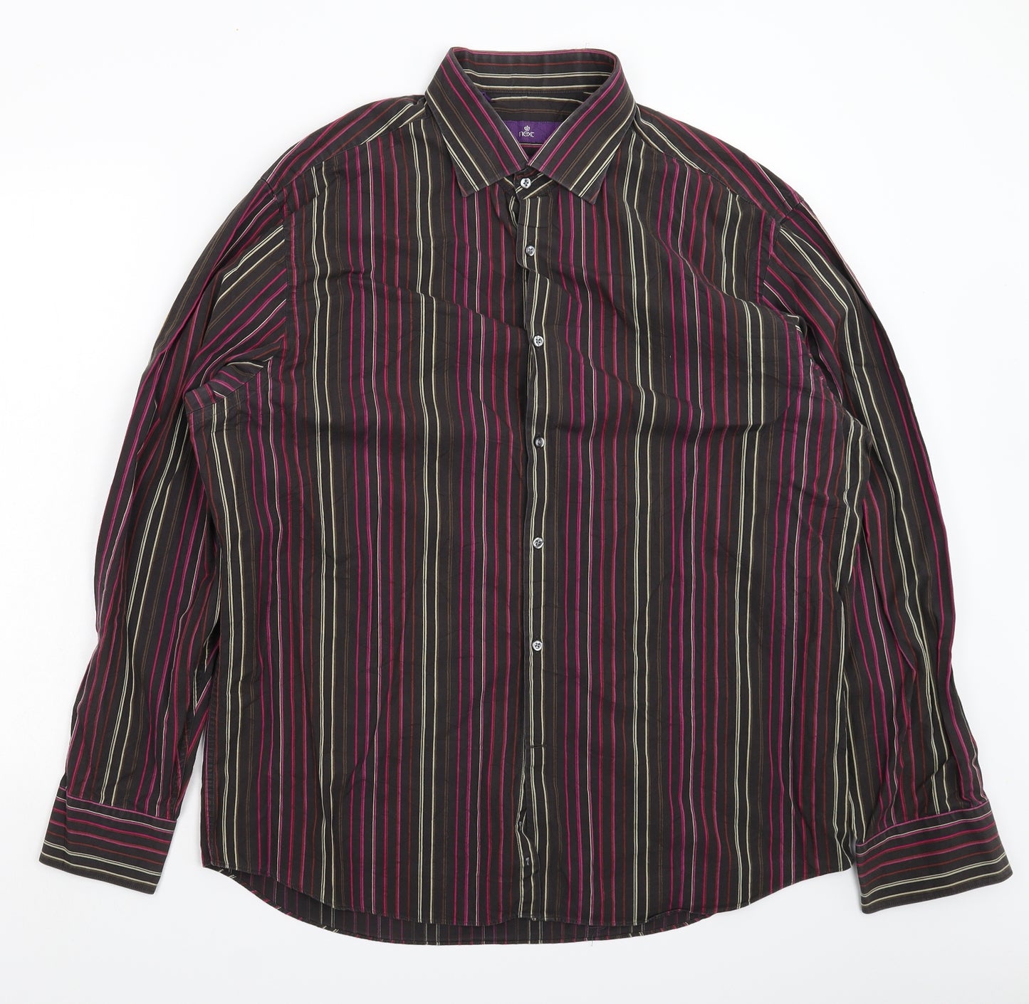 NEXT Mens Multicoloured Striped   Dress Shirt Size 17.5