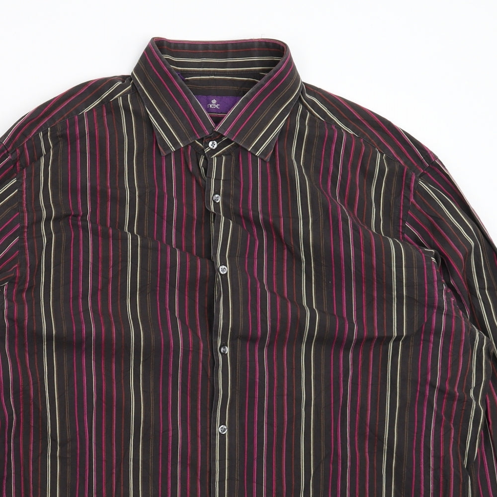 NEXT Mens Multicoloured Striped   Dress Shirt Size 17.5