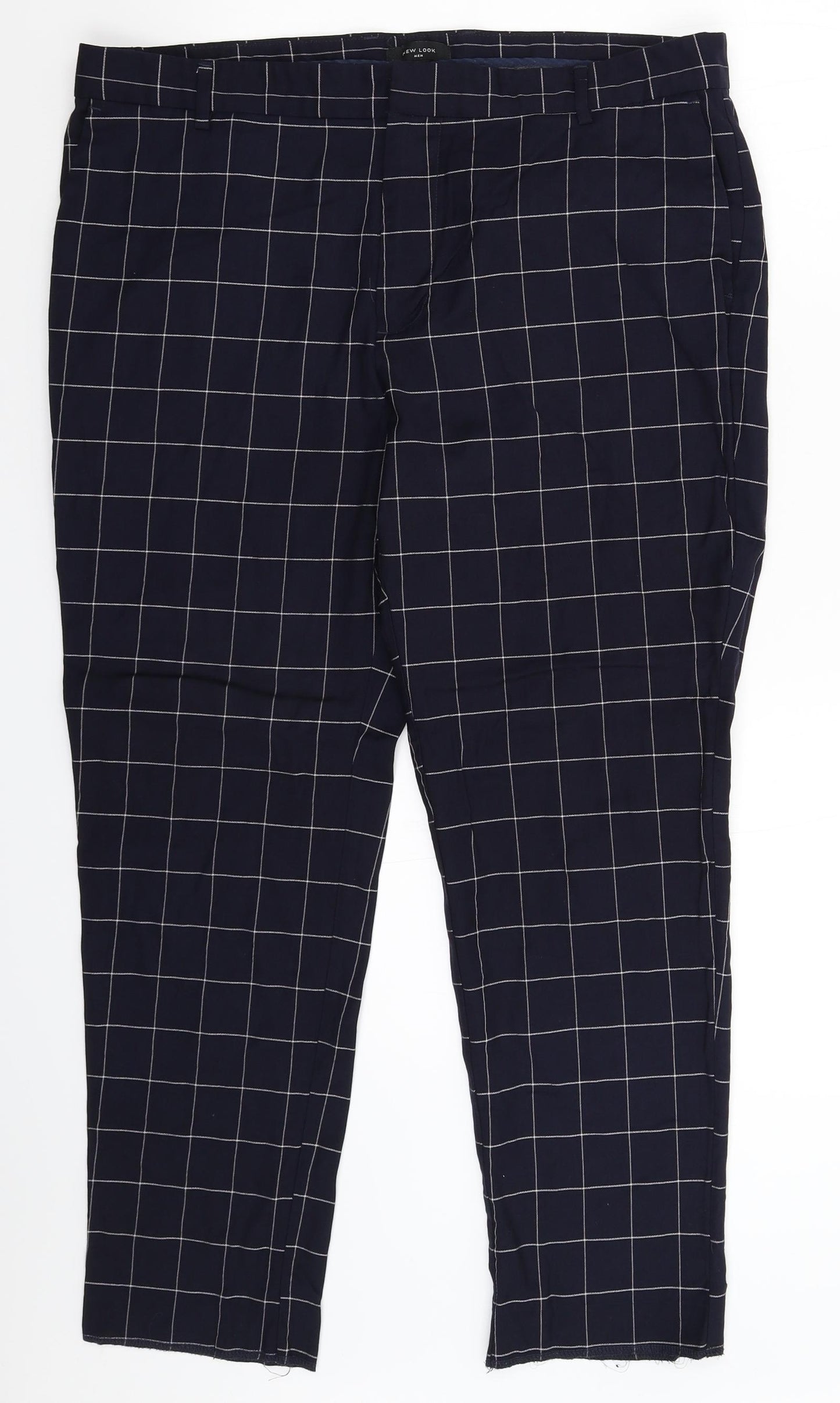 New Look Mens Blue Check  Trousers  Size 38 L28 in