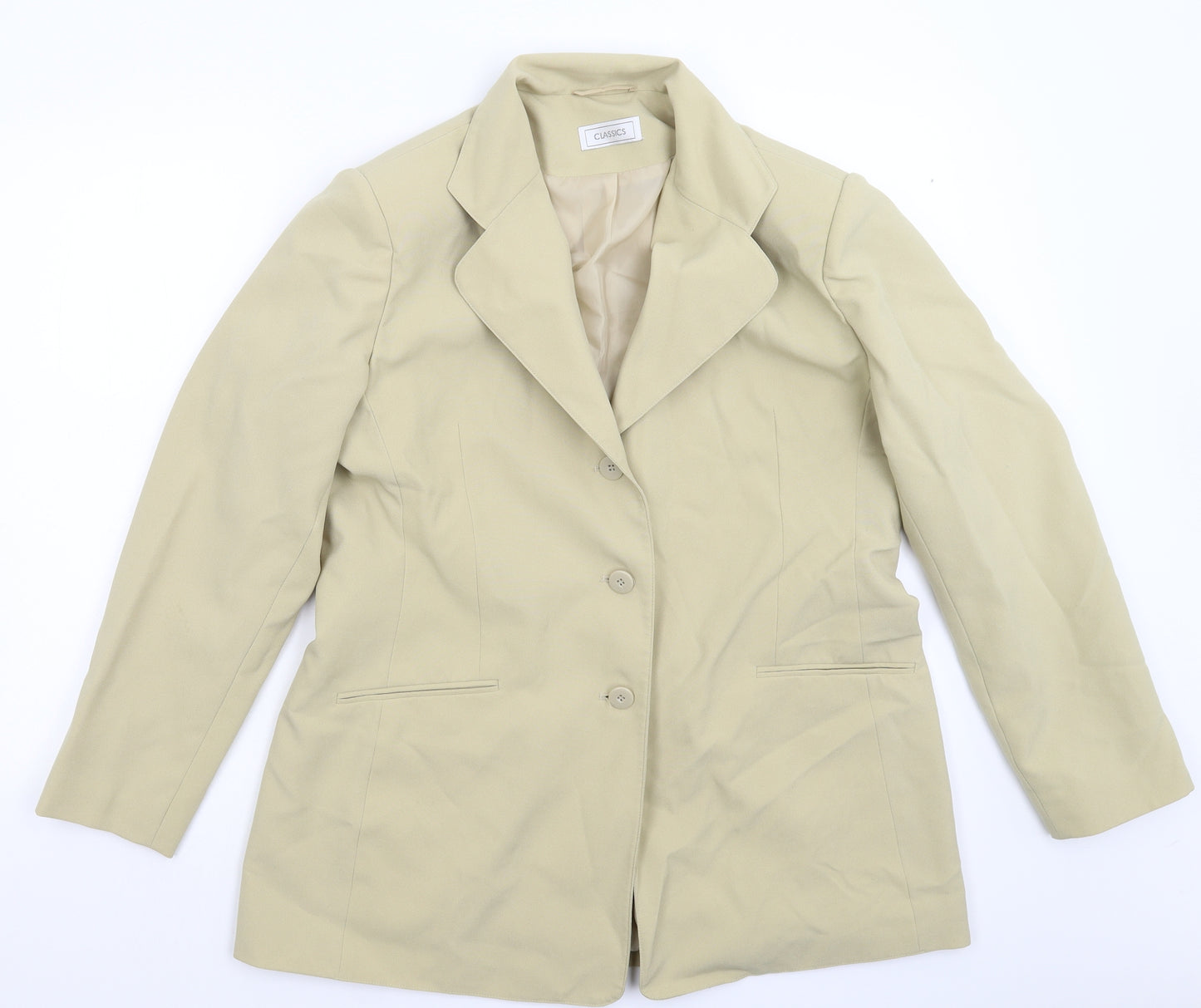 Classics Womens Beige   Jacket Suit Jacket Size 18