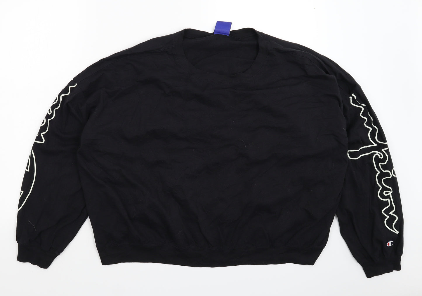 Champion Womens Black   Basic T-Shirt Size L  - Oversized