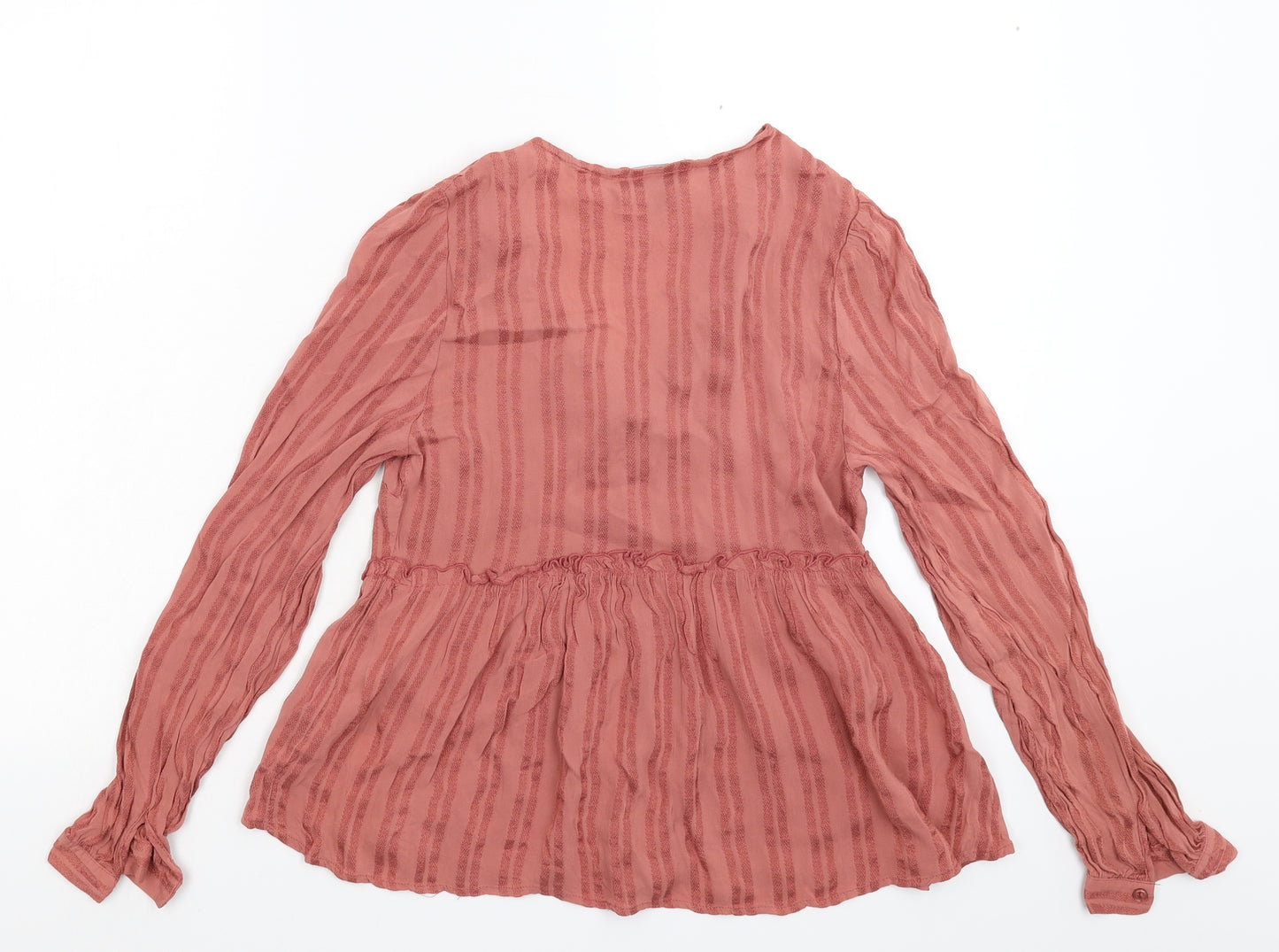 Primark Womens Pink Striped  Basic Blouse Size 10