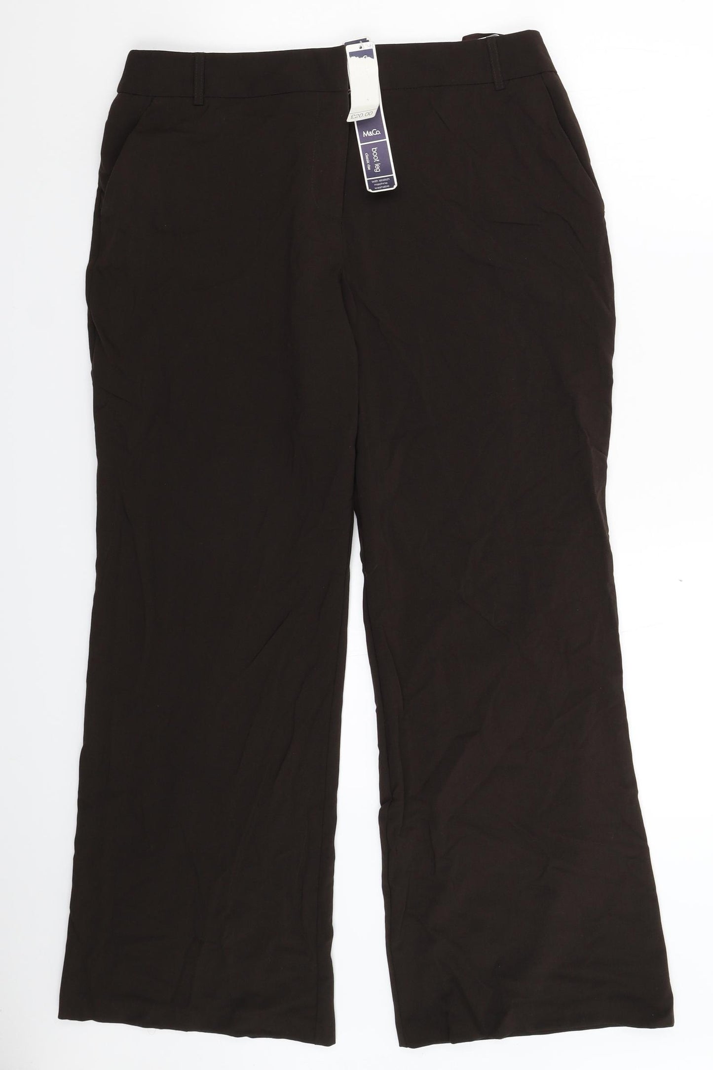 M&Co Womens Grey   Trousers  Size 16 L30 in