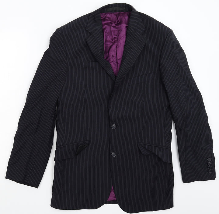 Marks and Spencer Mens Blue Striped  Jacket Suit Jacket Size 38