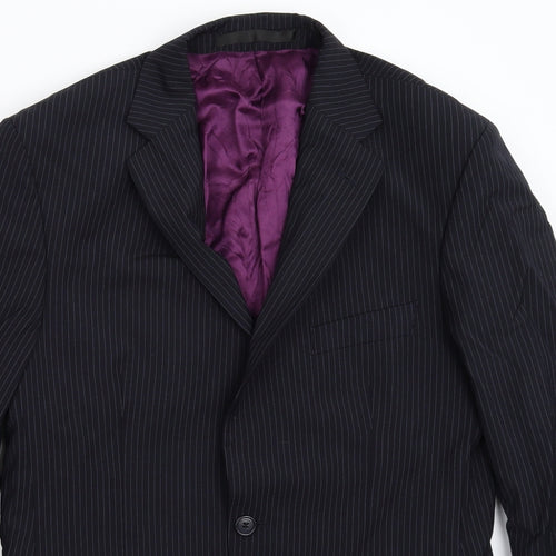 Marks and Spencer Mens Blue Striped  Jacket Suit Jacket Size 38