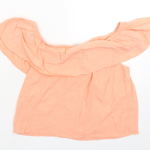 Miss Selfridge Womens Orange   Basic T-Shirt Size 10