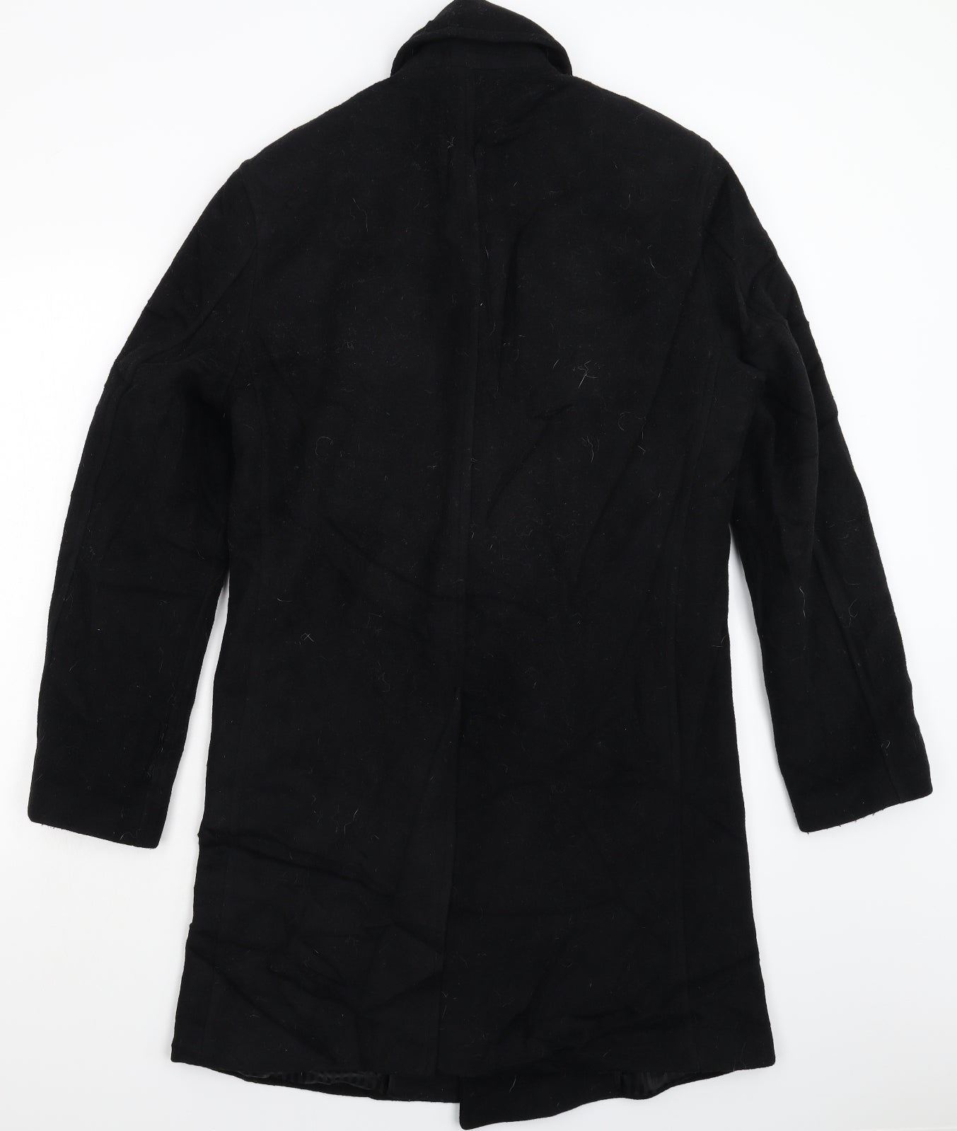 H&M Mens Black   Overcoat Coat Size 36