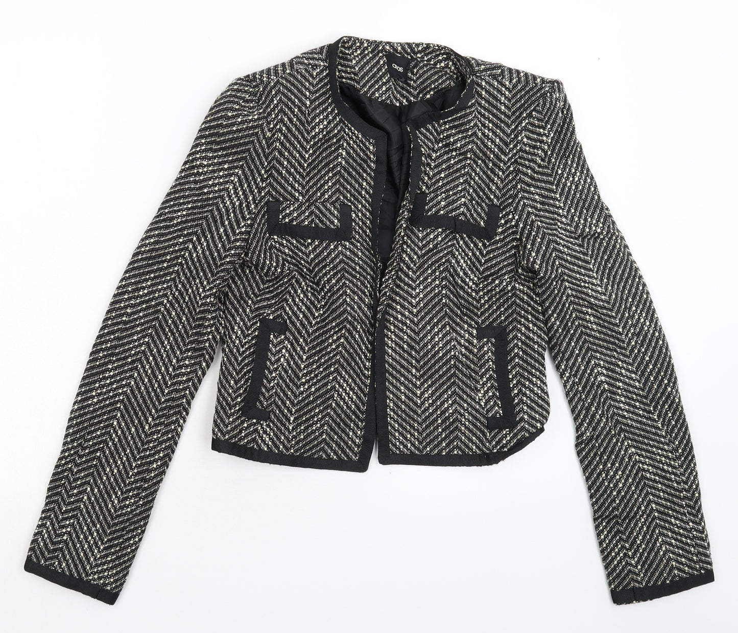ASOS Womens Grey Striped  Jacket Blazer Size 8