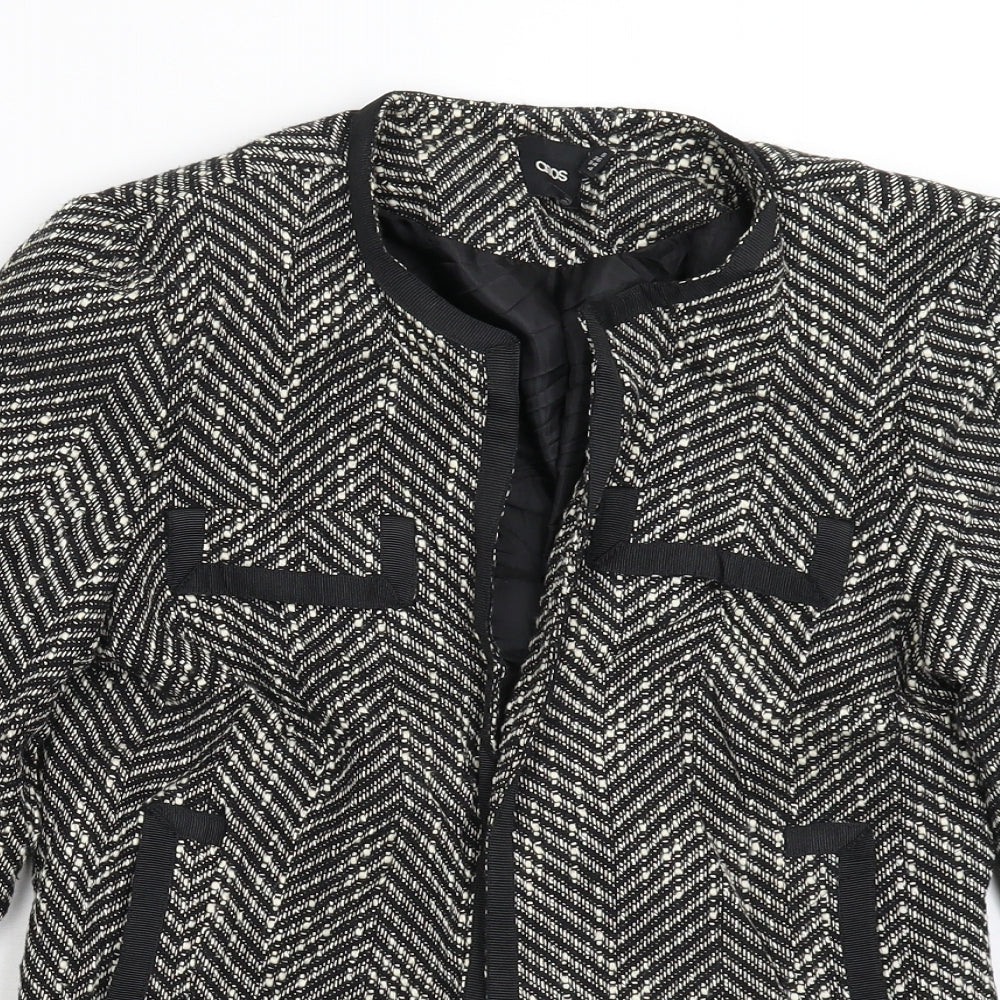 ASOS Womens Grey Striped  Jacket Blazer Size 8
