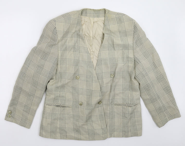 St Michael Womens Beige Check Jacket Suit Jacket Size 14