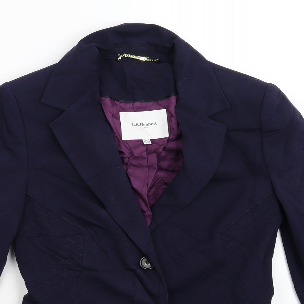 L.K. Bennett Womens Blue   Jacket Suit Jacket Size 8