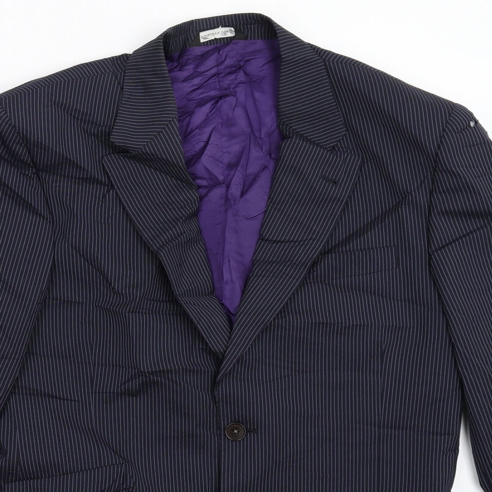 Paul Smith Mens Blue Striped  Jacket Suit Jacket Size 40