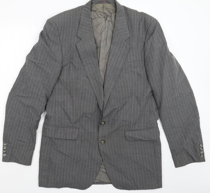 Mr Harry Mens Grey Striped Jacket Suit Jacket Size 40