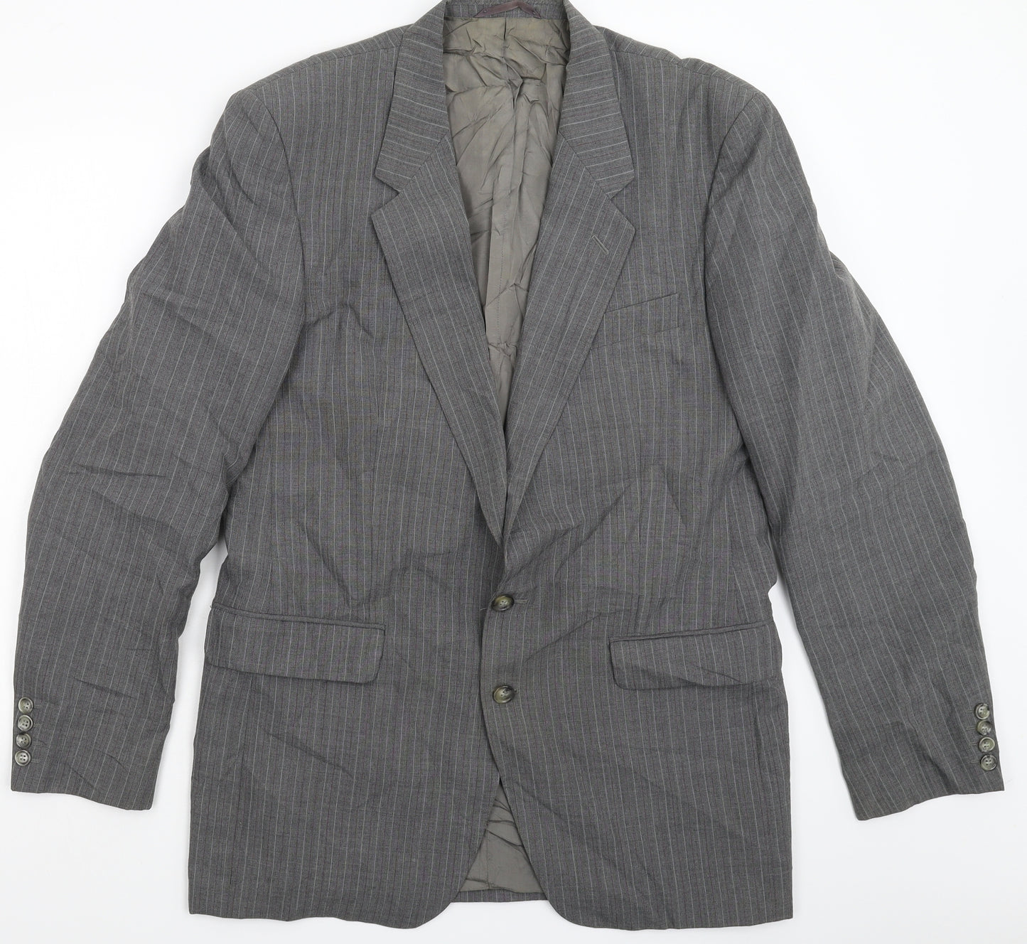 Mr Harry Mens Grey Striped  Jacket Suit Jacket Size 40