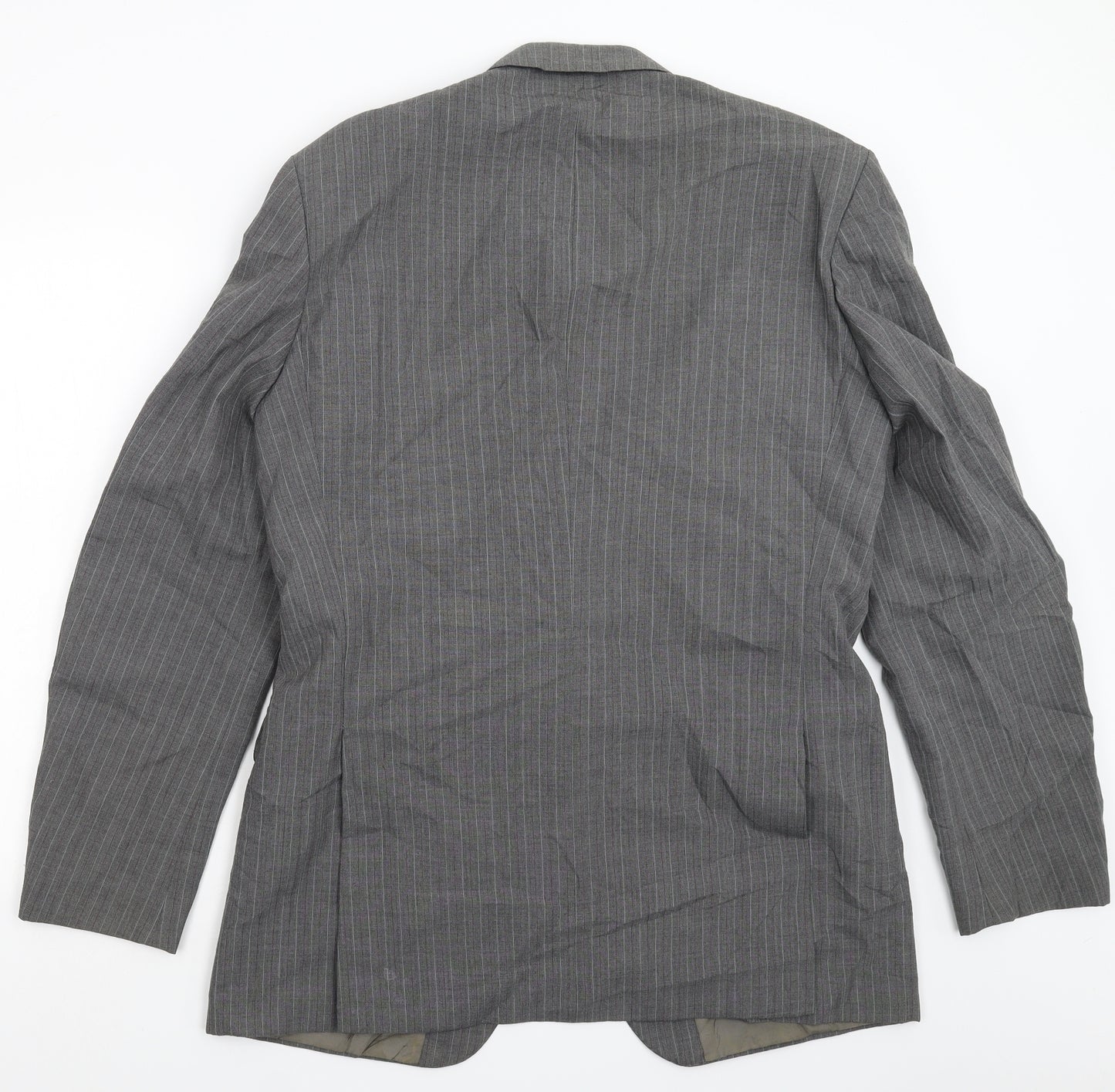 Mr Harry Mens Grey Striped  Jacket Suit Jacket Size 40