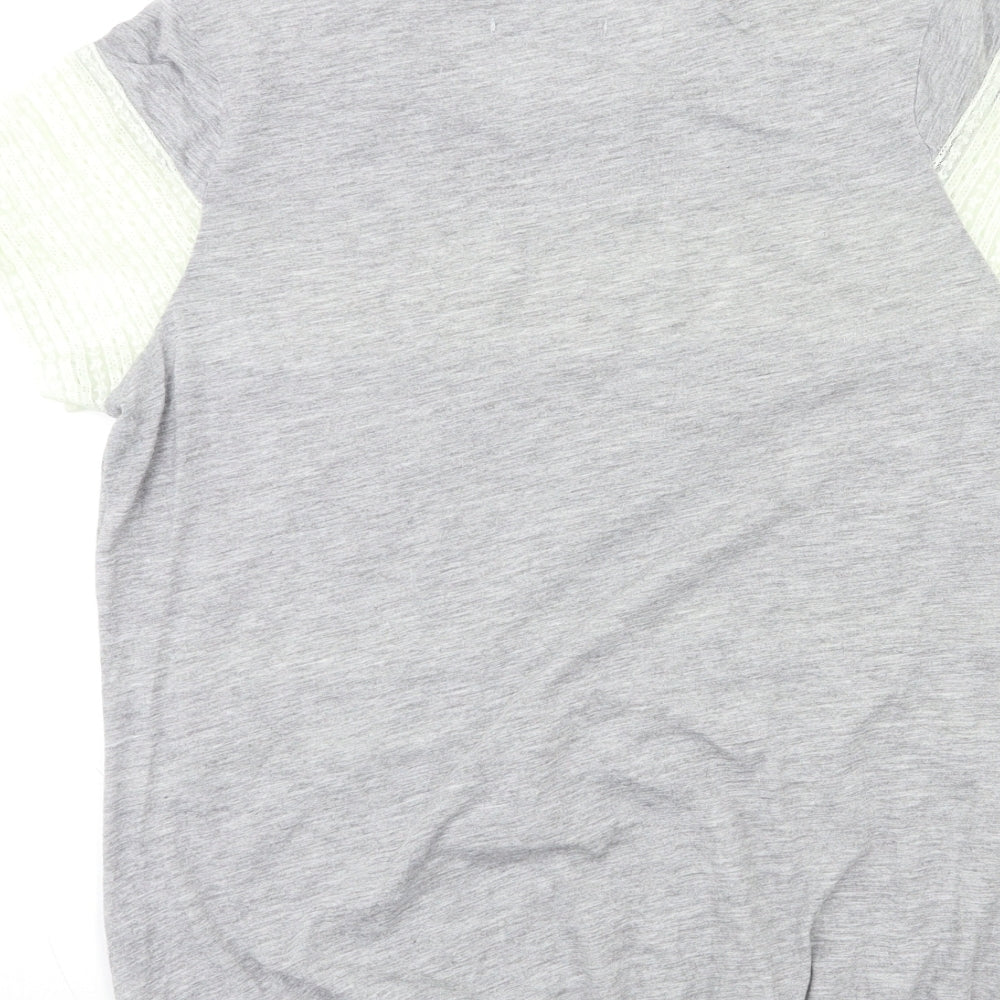 George Womens Grey Striped  Basic T-Shirt Size 16