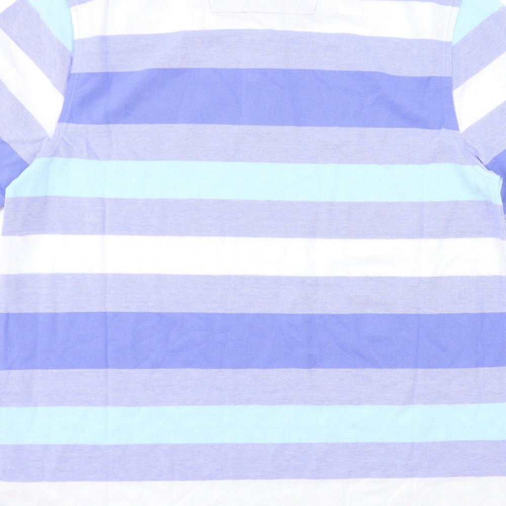 Maine Mens Purple Striped   Polo Size M