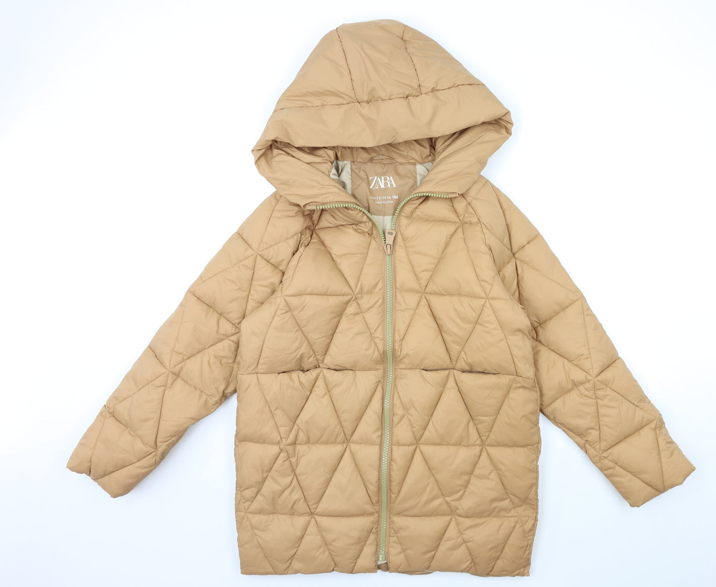 Zara Girls Brown   Puffer Jacket Coat Size 13-14 Years