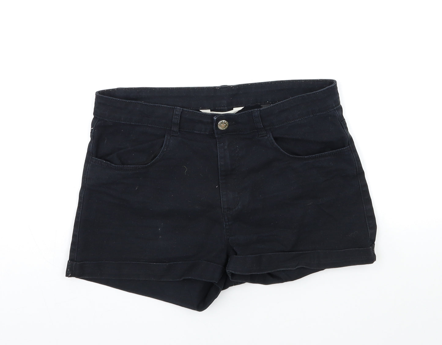 H&M Girls Black  Denim Cut-Off Shorts Size 15 Years