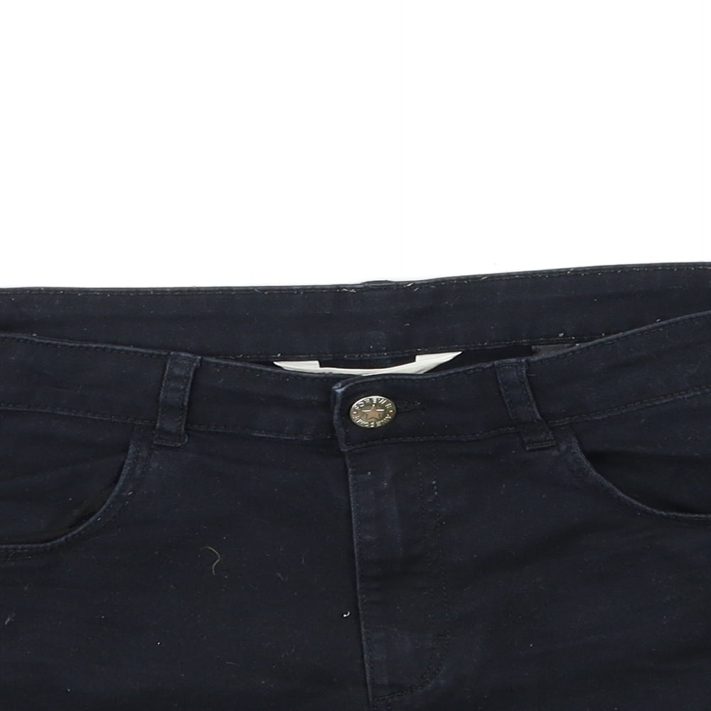 H&M Girls Black  Denim Cut-Off Shorts Size 15 Years