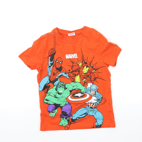 Marvel Boys Orange   Basic T-Shirt Size 5-6 Years