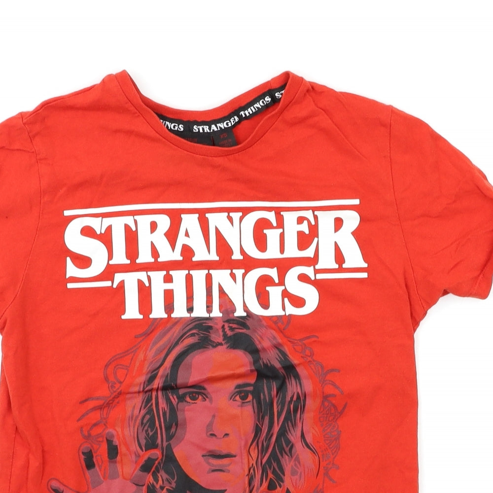 Stranger Things Womens Red   Basic T-Shirt Size XS