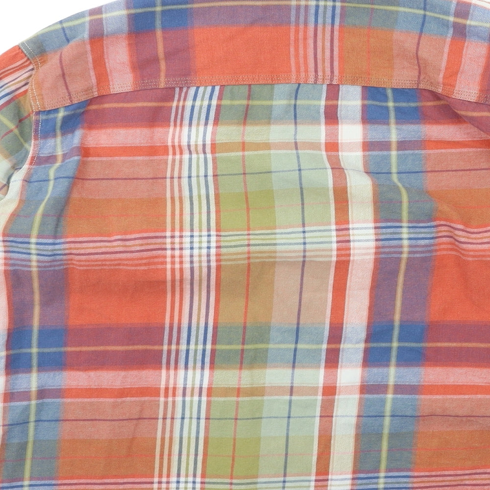 NEXT Mens Orange Check   Button-Up Size M