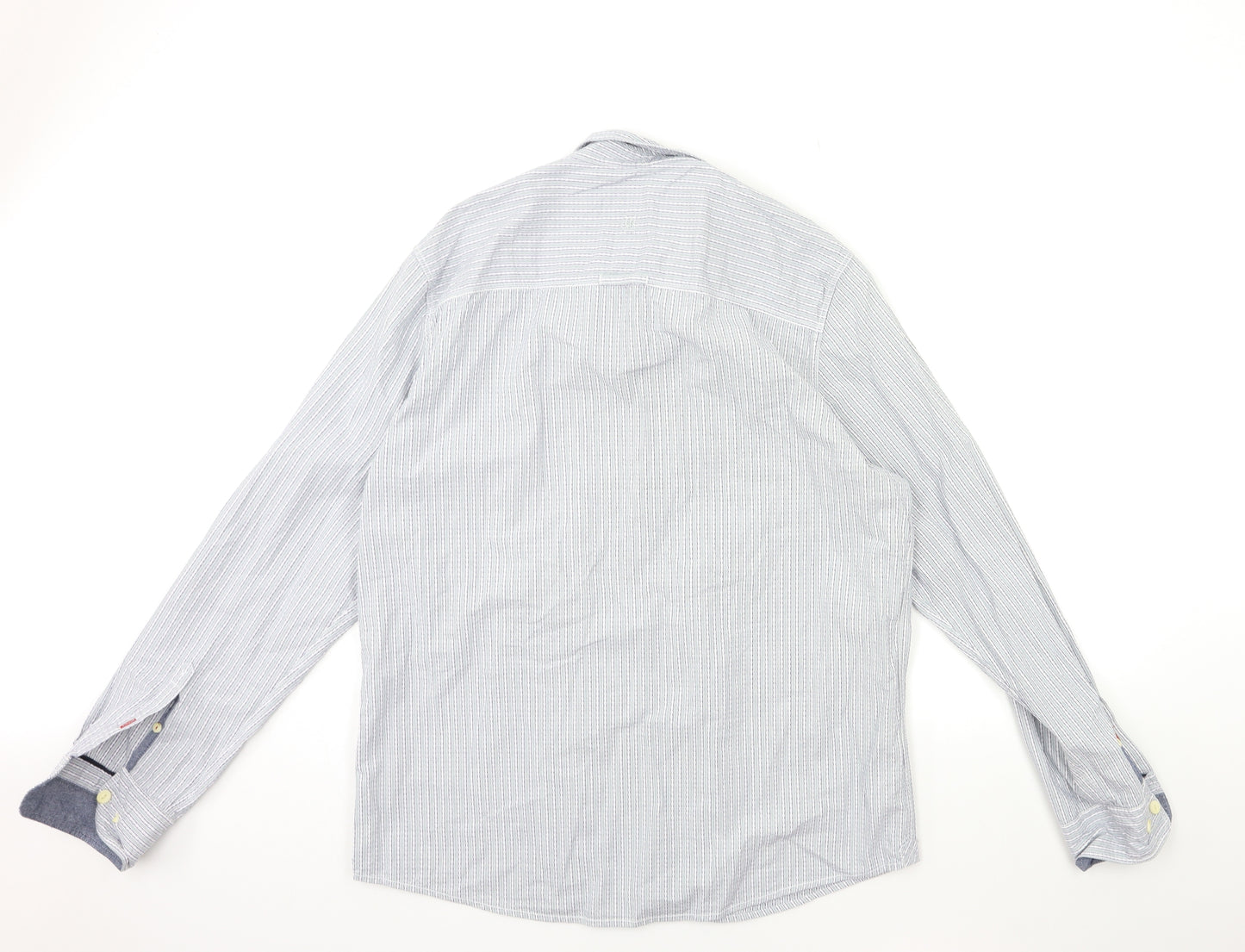 Fat Face Mens Grey Striped   Button-Up Size L