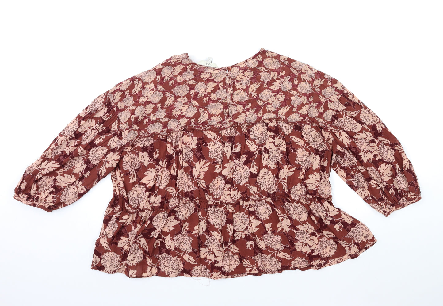 NEXT Womens Brown Floral  Basic Blouse Size 10