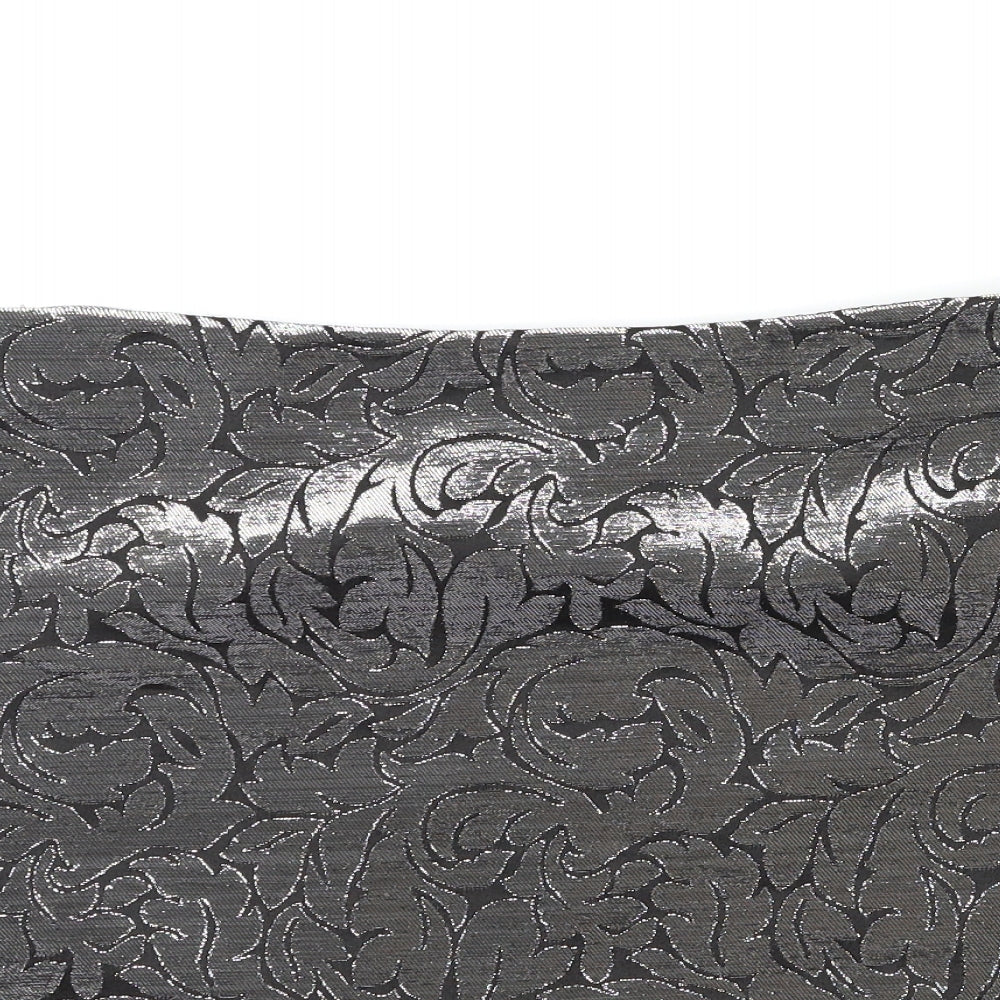 George Womens Silver Floral  Mini Skirt Size 14