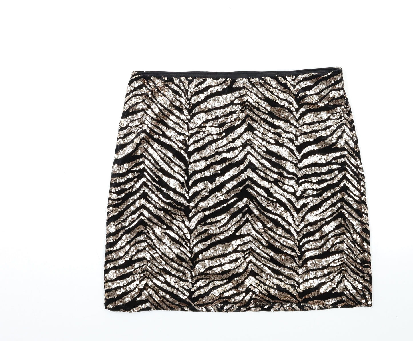 George Womens Black Animal Print  Mini Skirt Size 14