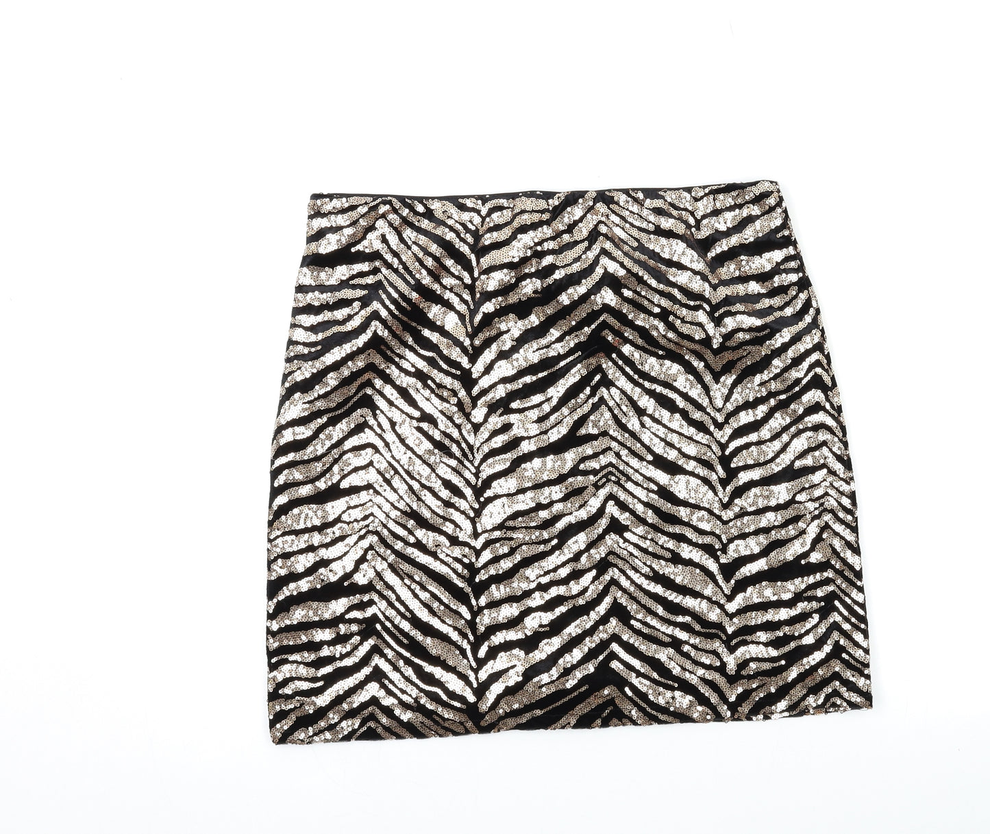 George Womens Black Animal Print  Mini Skirt Size 14