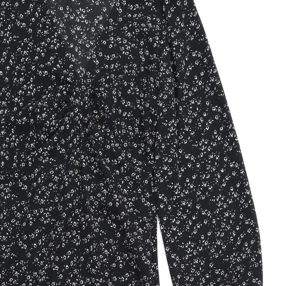 Boohoo Womens Black Floral  Bodycon  Size 10