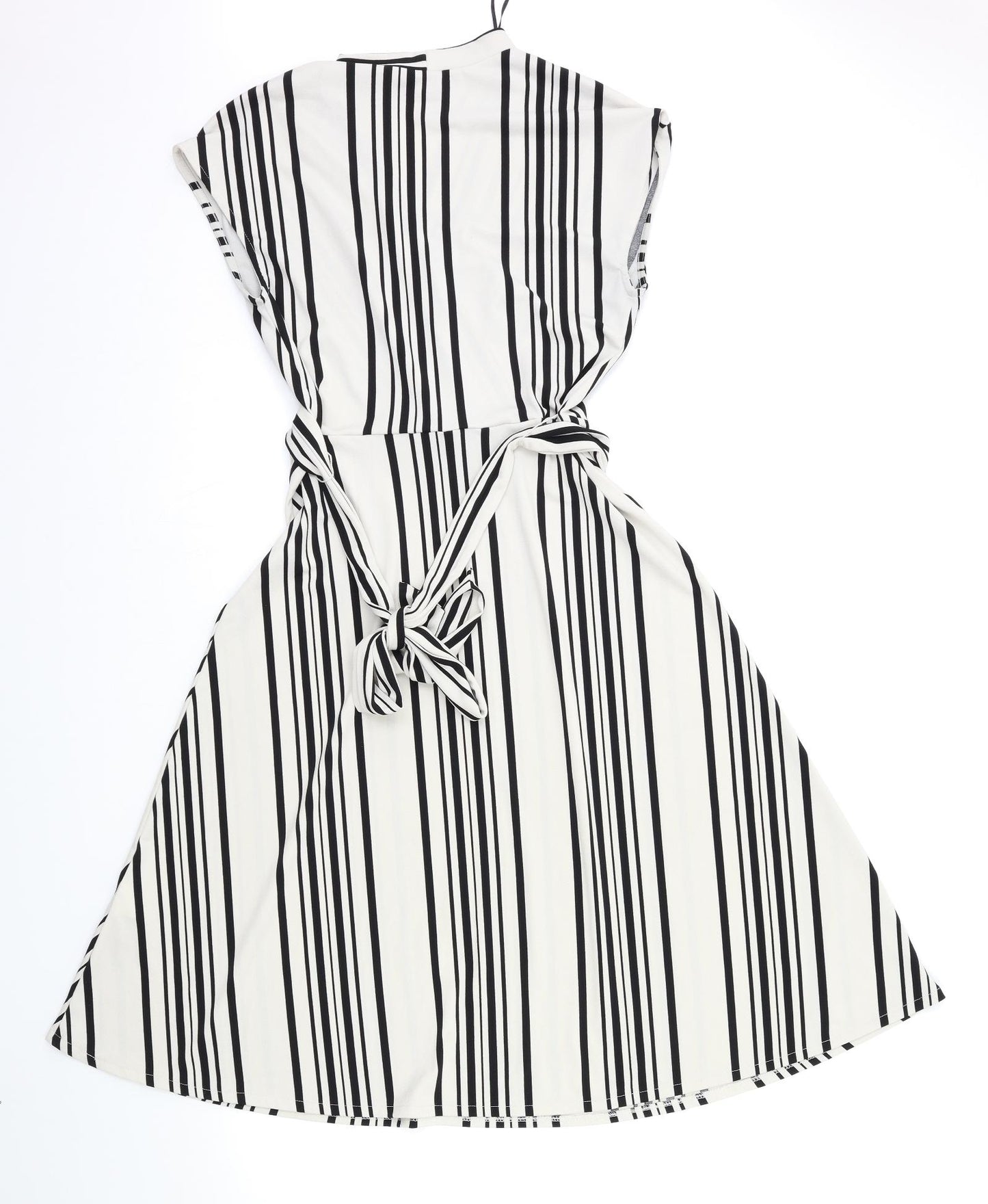 H&M Womens White Striped  Fit & Flare  Size S