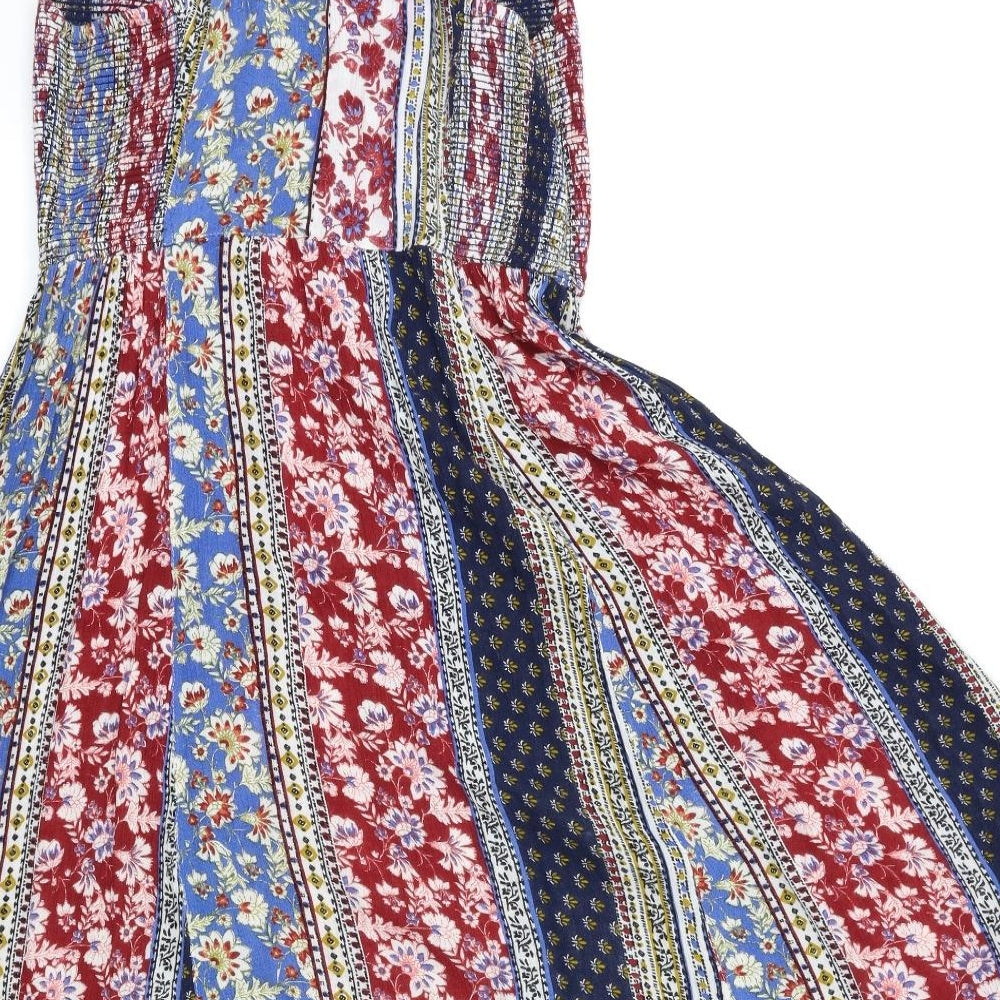 Fat Face Womens Blue Striped  Fit & Flare  Size 8