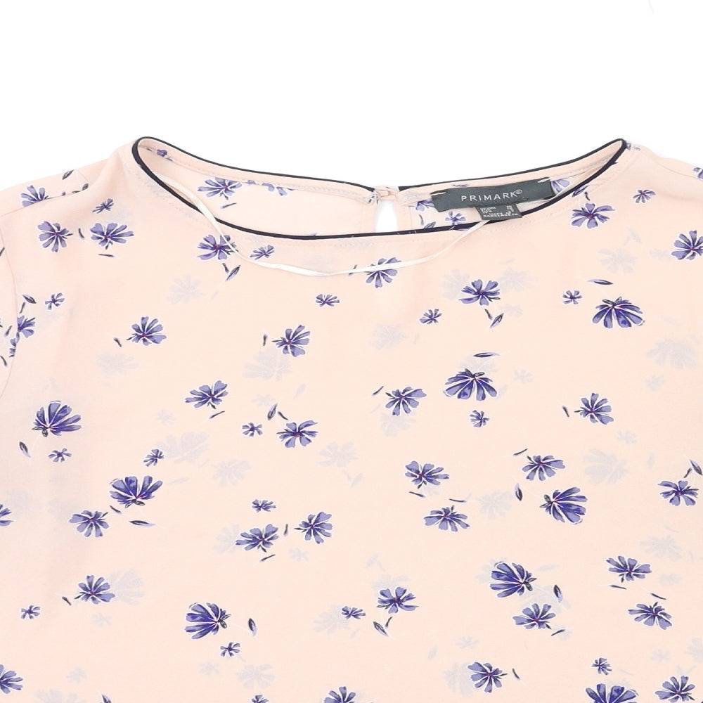 Primark Womens Pink Floral  Basic Blouse Size 10